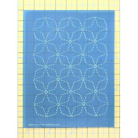 Full Line Stencil Sashiko Stitch Angled 7 Treasures 