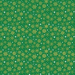 Snowflake Gold on Green